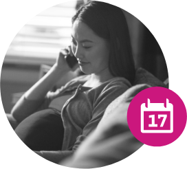 Pregnant woman on the phone